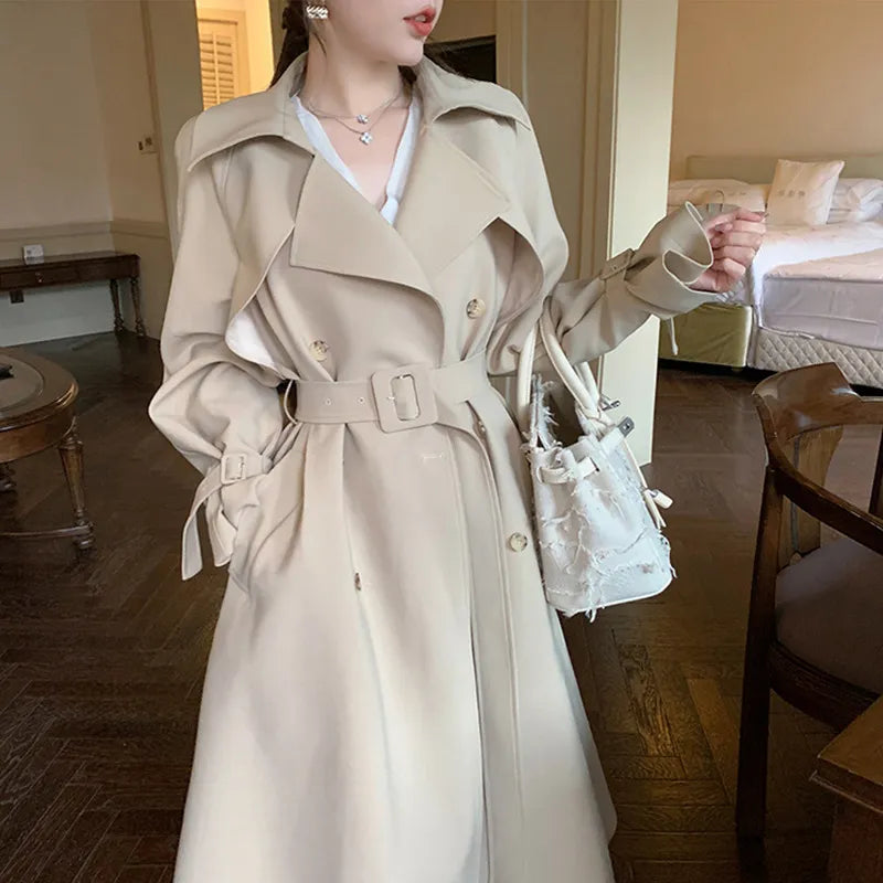 Maeve Women's Trench Coat - cream, front