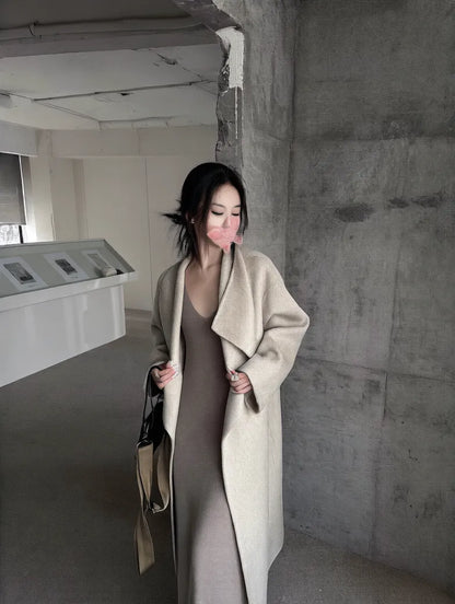 Maeve Women's Wool Coat - cream, front