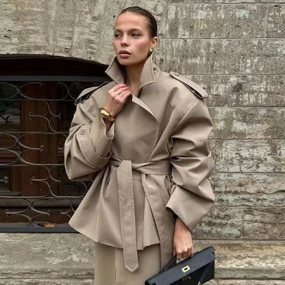 Maeve Women's Trench Coat - khaki, front