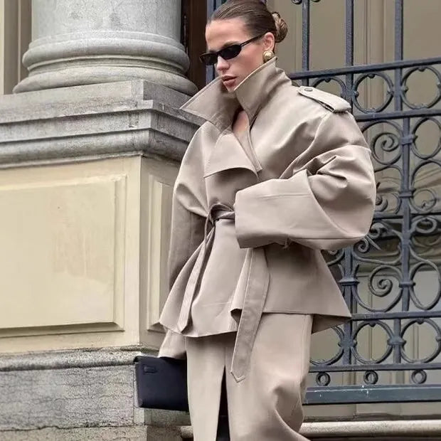 Maeve Women's Trench Coat - khaki, front