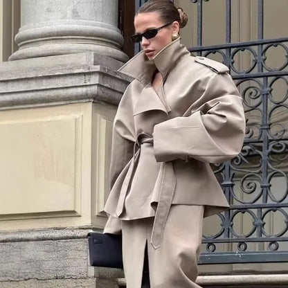 Maeve Women's Trench Coat - khaki, front