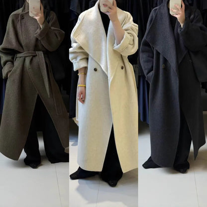 Maeve Women's Wool Coat - cream, front