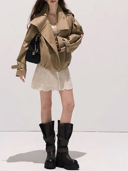 Maeve Women's Trench Coat - khaki, front