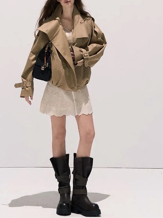 Maeve Women's Trench Coat - khaki, front