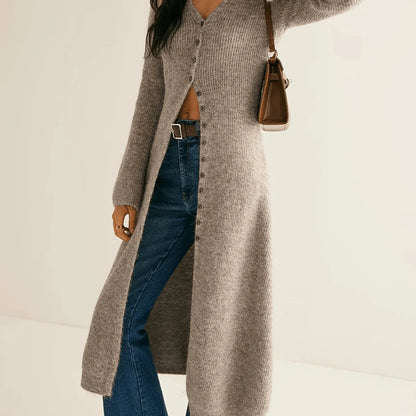 Maeve Women's Longline Cardigan - khaki, front