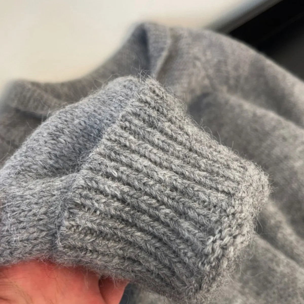 Maeve Women's Knitted Jumper - grey, detail
