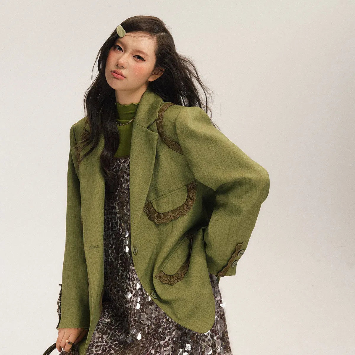 Maeve Women's Blazer - green, front