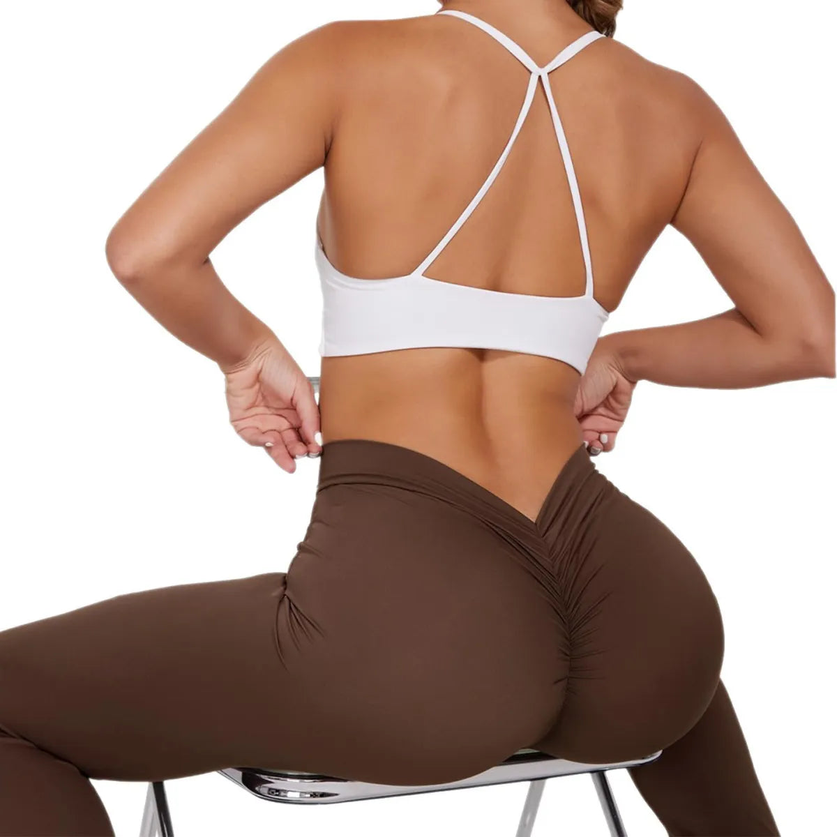 Maeve Women's Leggings - brown, back