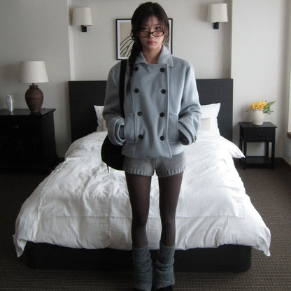 Maeve Women's Wool Coat - grey, front