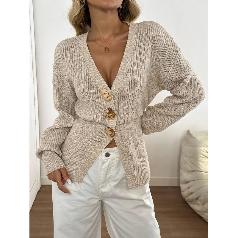Maeve Women's Cardigan - beige, front