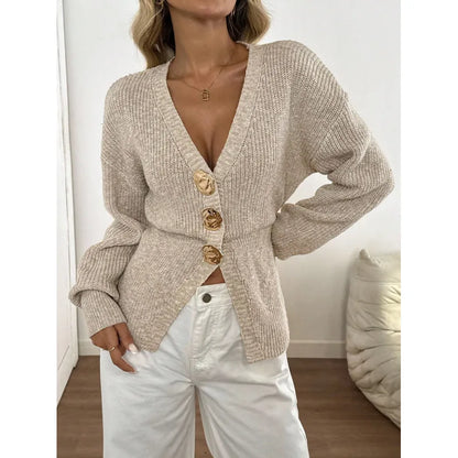 Maeve Women's Cardigan - beige, front