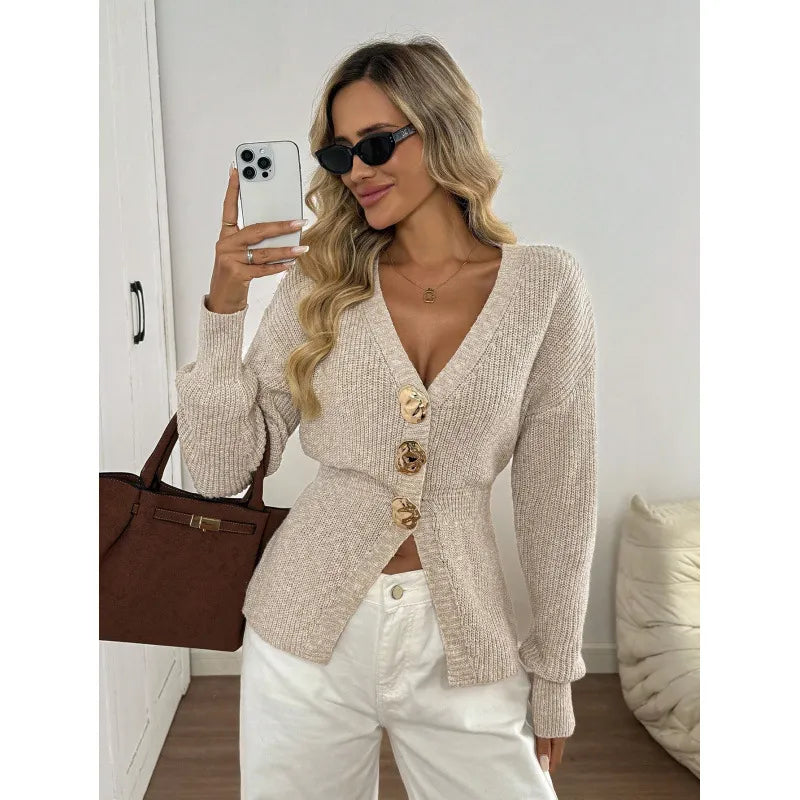 Maeve Women's Cardigan - beige, front
