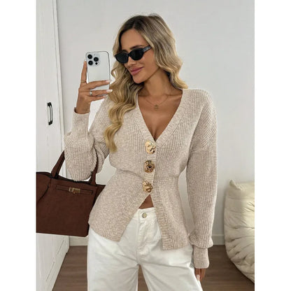 Maeve Women's Cardigan - beige, front