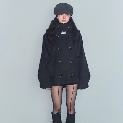 Maeve Women's Wool Coat - black, front