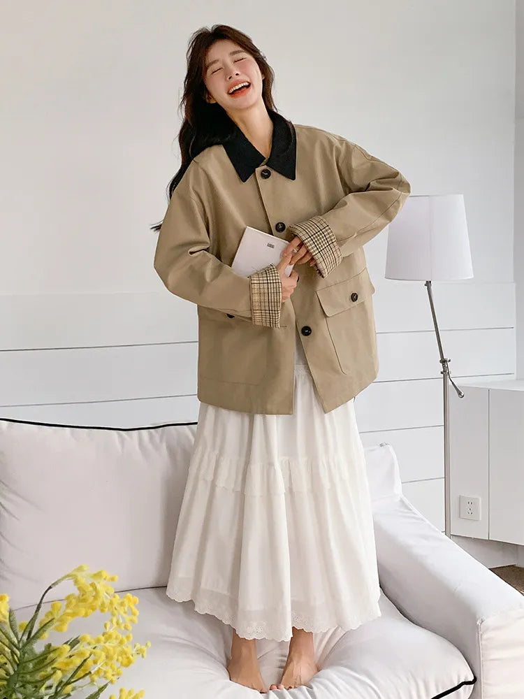 Maeve Women's Trench Coat - khaki, front