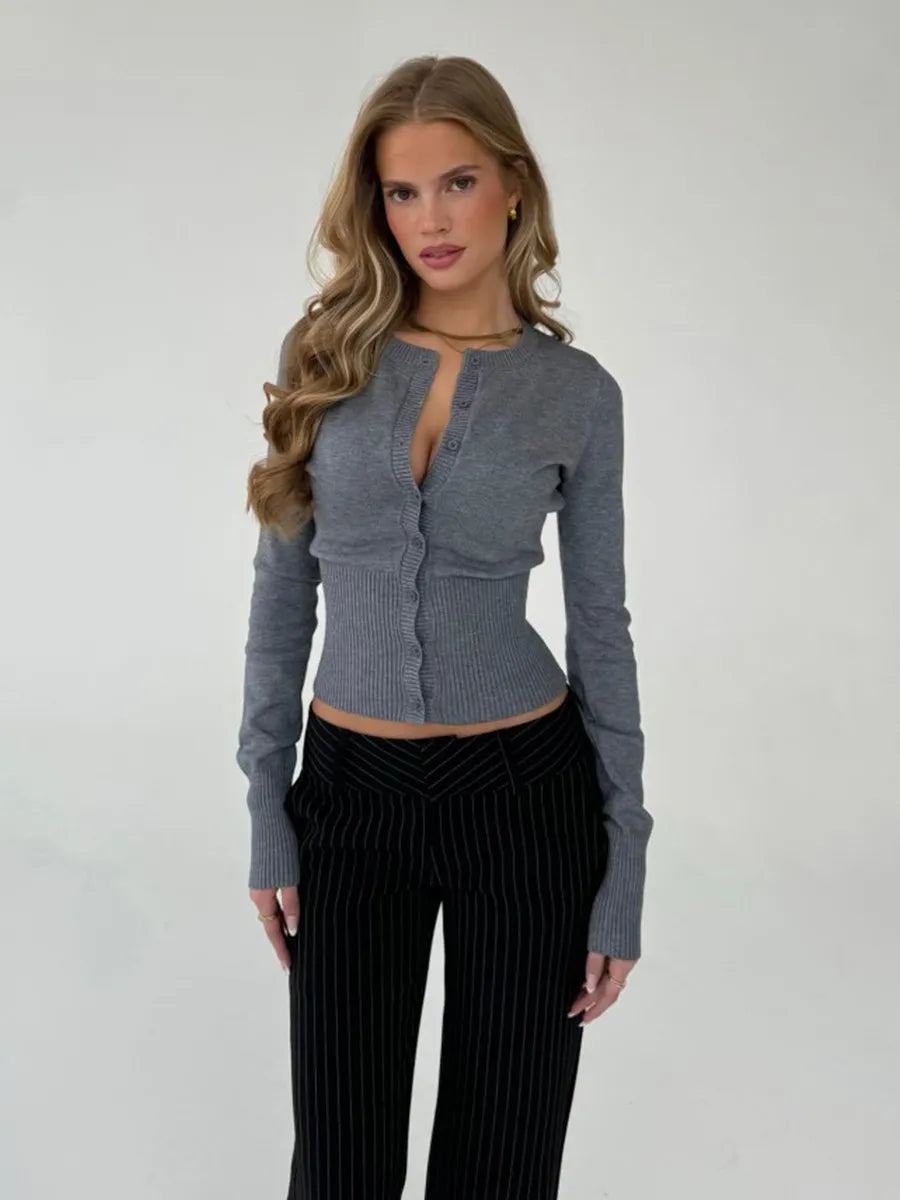 Maeve Women's Cardigan - grey, front