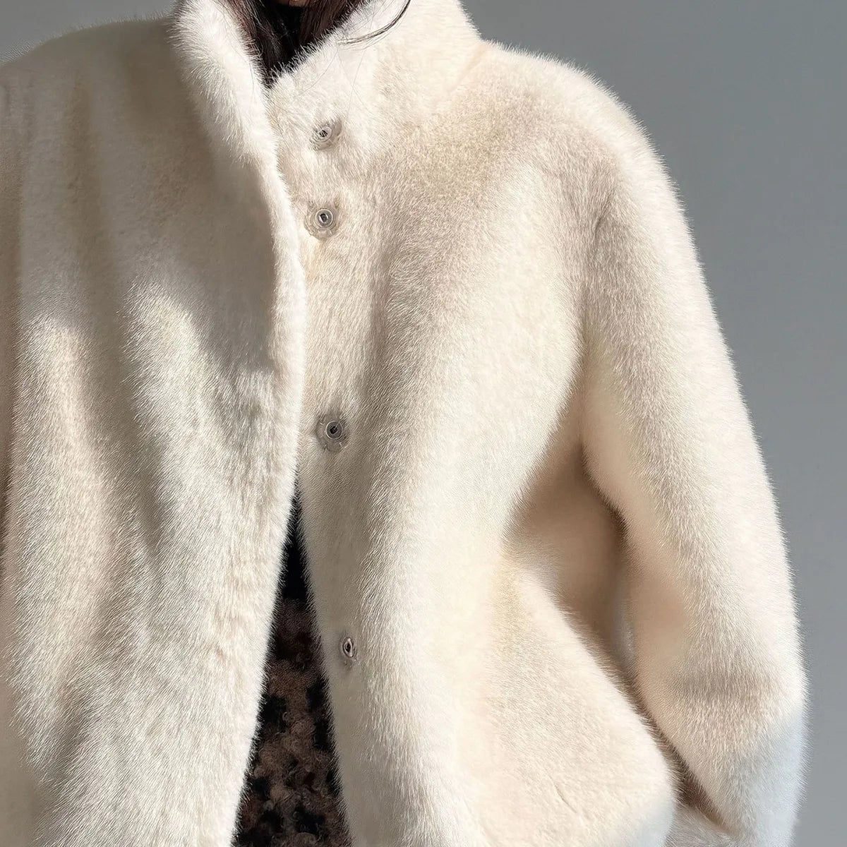 Maeve Women's Coat - cream, detail