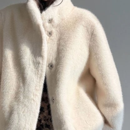 Maeve Women's Coat - cream, detail