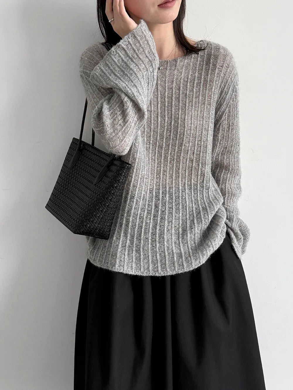 Maeve Women's Knitted Jumper - grey, front