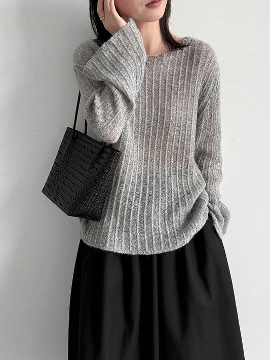 Maeve Women's Knitted Jumper - grey, front