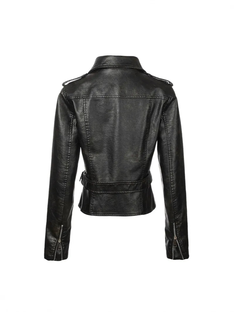 Maeve Women's Leather Jacket - black, back