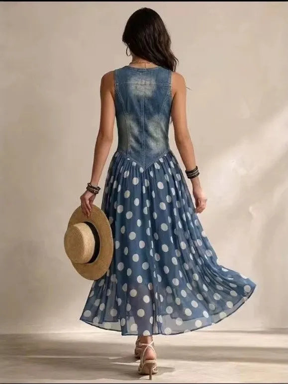 Maeve Women's Dress - blue print, front
