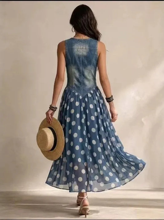 Maeve Women's Dress - blue print, front
