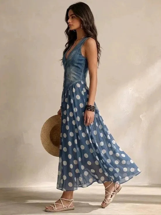Maeve Women's Dress - blue print, front