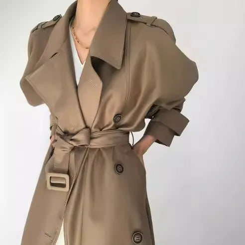 Maeve Women's Trench Coat - khaki, front