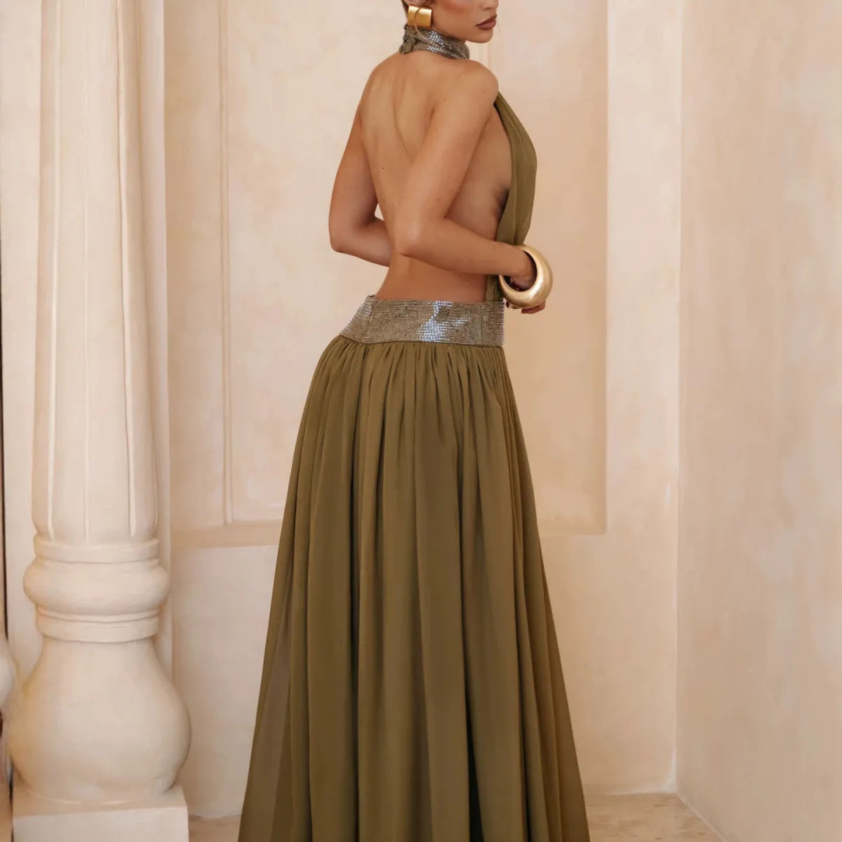 Maeve Women's Dress - olive, back