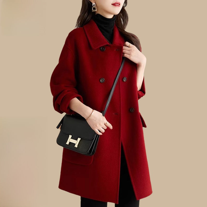 Maeve Women's Wool Coat - Single-Breasted Longline