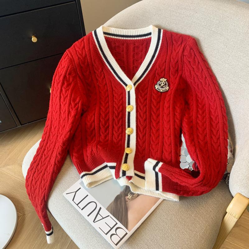 Maeve Women's Chunky Cardigan - Cable-Knit Vintage Acrylic-Knit