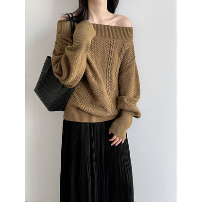 Maeve Women's Knitted Jumper - Acrylic-Knit Long-Sleeve Relaxed-Fit