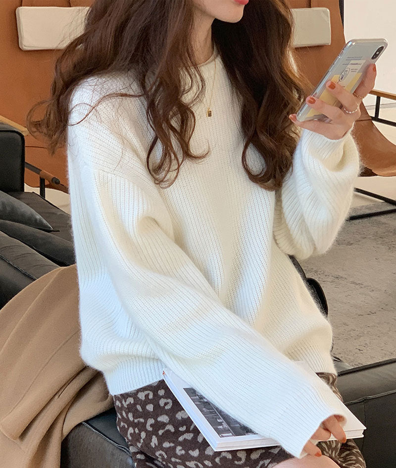 Maeve Women's Knitted Jumper - Acrylic-Knit Long-Sleeve Relaxed-Fit