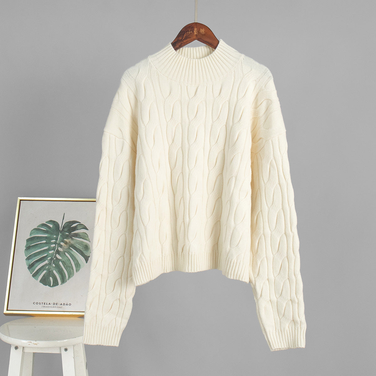Maeve Women's Oversized Jumper - Acrylic-Knit Knitted, White