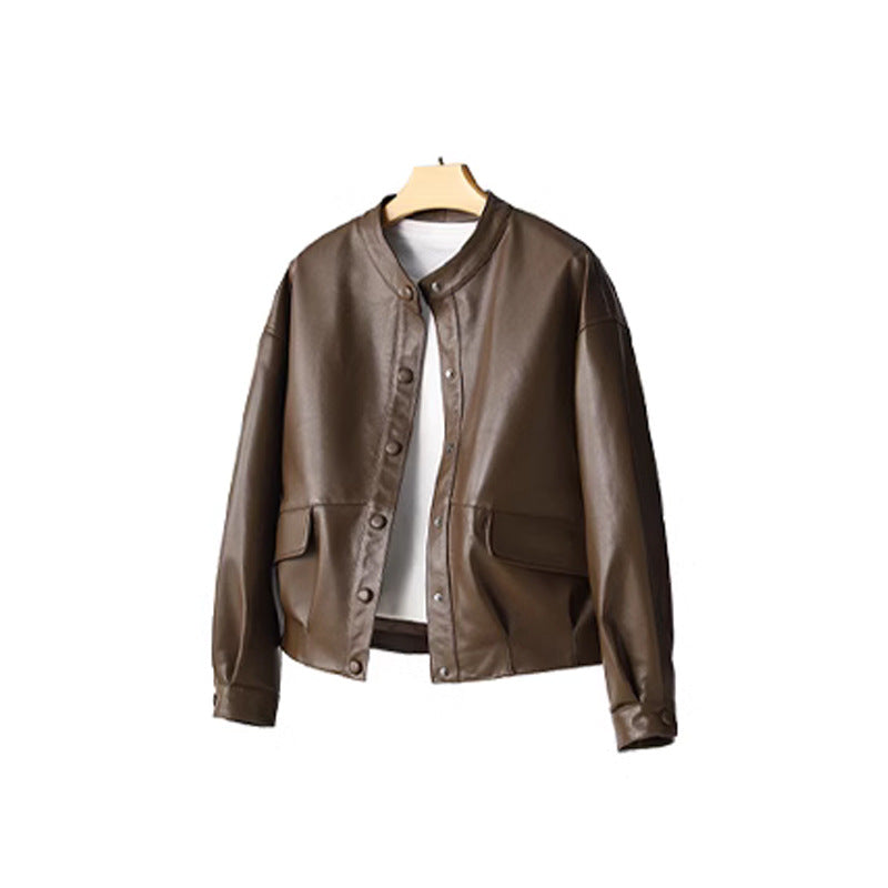 Maeve Women's Leather Jacket - Relaxed-Fit Autumn-Weight