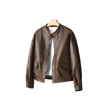 Maeve Women's Leather Jacket - Relaxed-Fit Autumn-Weight
