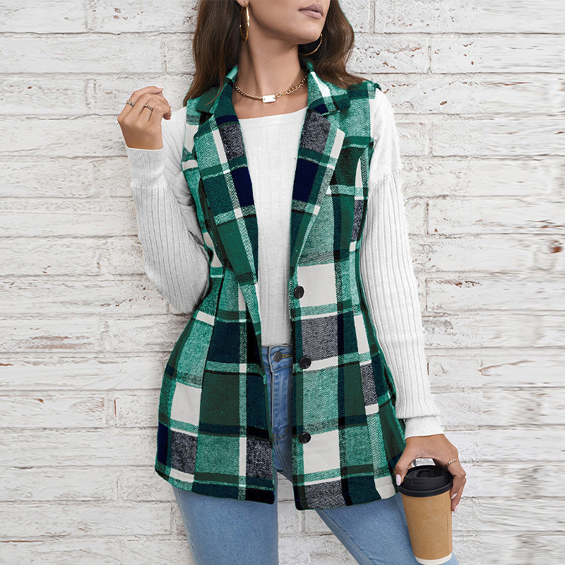 Maeve Women's Coat - Single-Breasted Lapel Stretch