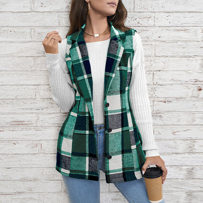 Maeve Women's Coat - Single-Breasted Lapel Stretch