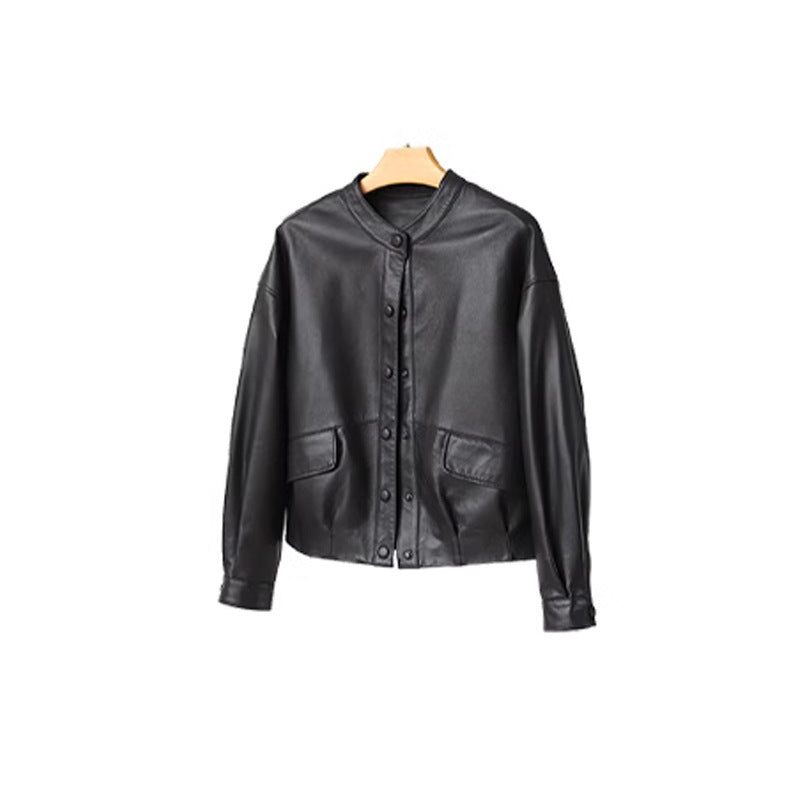 Maeve Women's Leather Jacket - Relaxed-Fit Autumn-Weight
