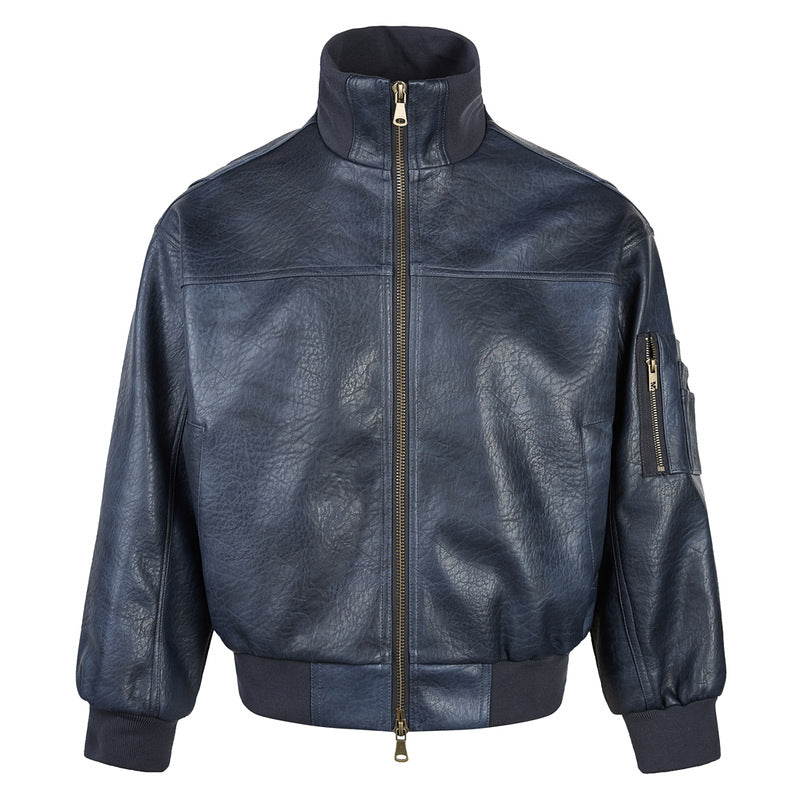 Maeve Women's Leather Jacket - Zip-Up Vintage Stretch