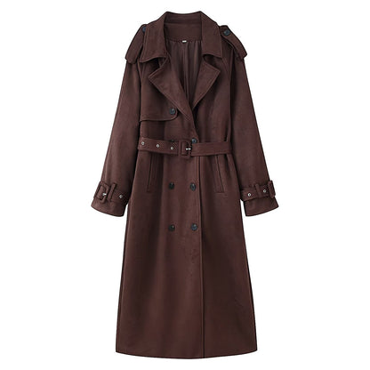 Maeve Women's Trench Coat - Belted Double-Breasted Short