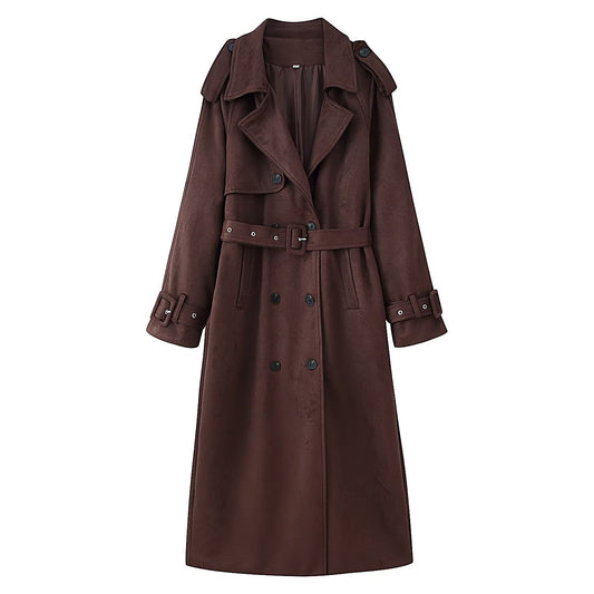 Maeve Women's Trench Coat - Belted Double-Breasted Short