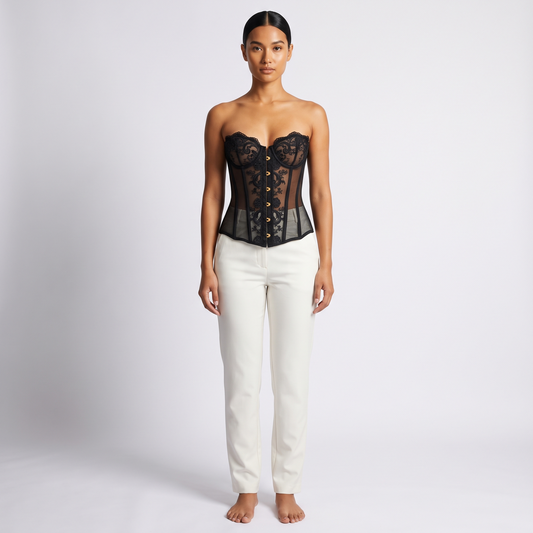 Womens Corset Top - Black - Full Look