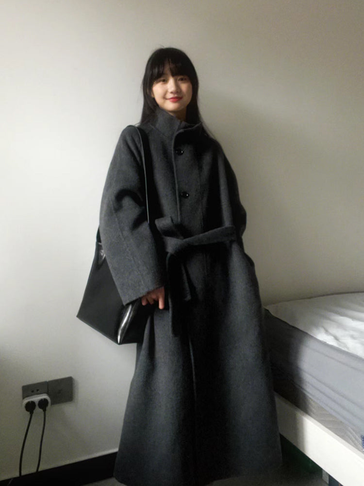 Maeve Women's Down Coat - Stand-Collar Padded Wool-Blend Midi