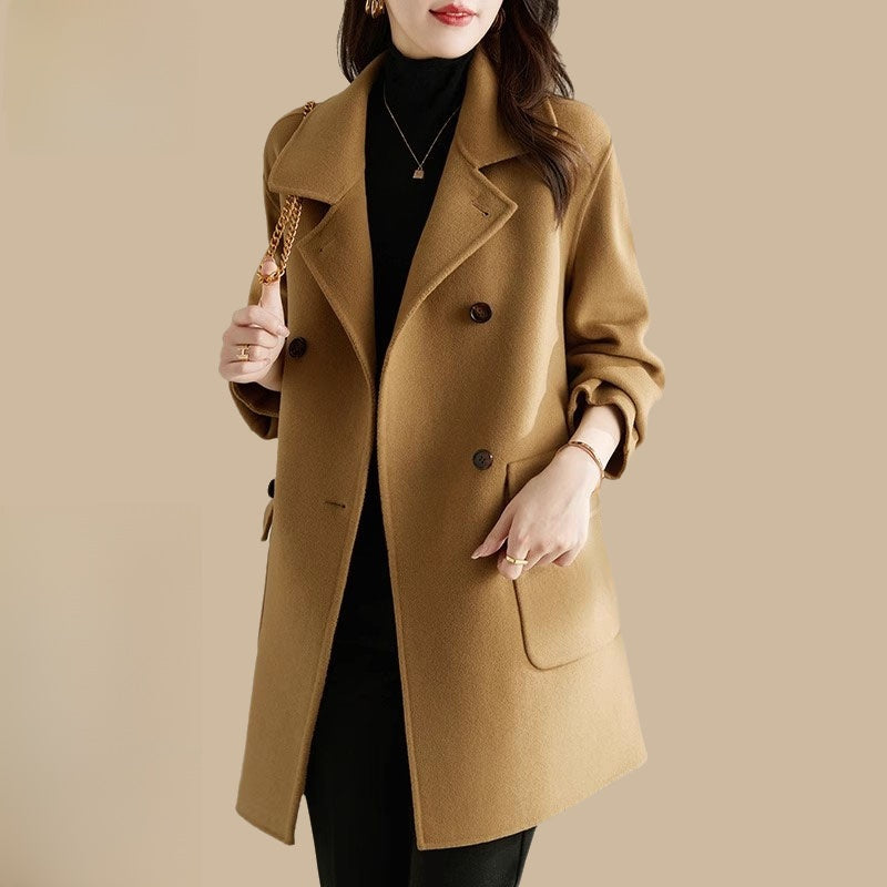 Maeve Women's Wool Coat - Single-Breasted Longline