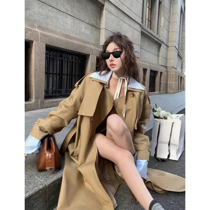 Maeve Women's Trench Coat - Double-Breasted Lapel Long-Sleeve Relaxed-Fit