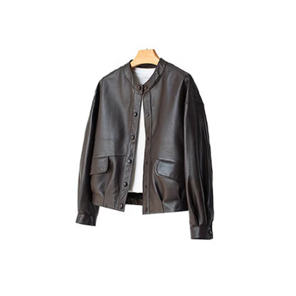 Maeve Women's Leather Jacket - Relaxed-Fit Autumn-Weight