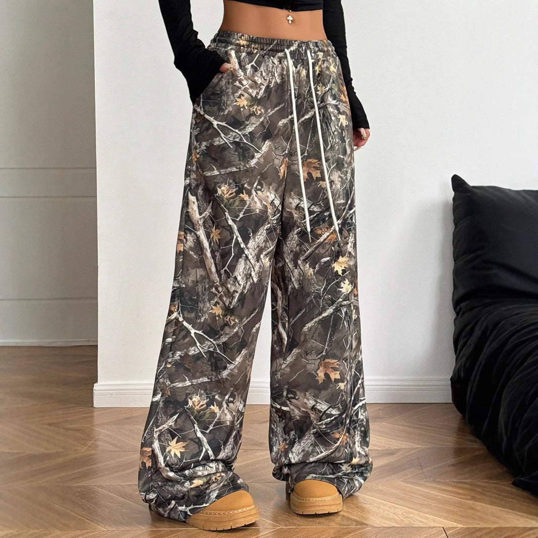 Maeve Women's Wide-Leg Trousers - High-Waisted Printed Loose-Fit