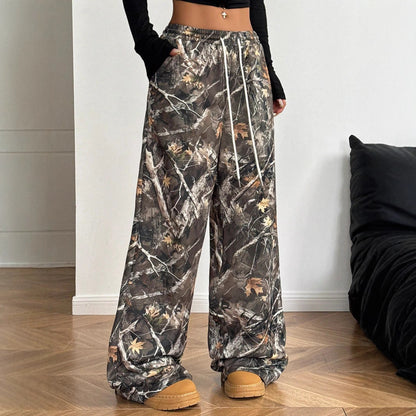 Maeve Women's Wide-Leg Trousers - High-Waisted Printed Loose-Fit